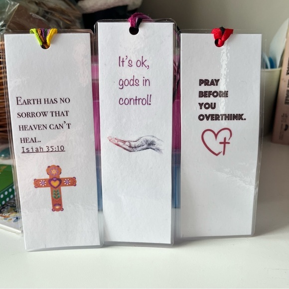 handcrafted Other - Trio Handcrafted Cardstock Bookmarks Religious spiritual bookmarks